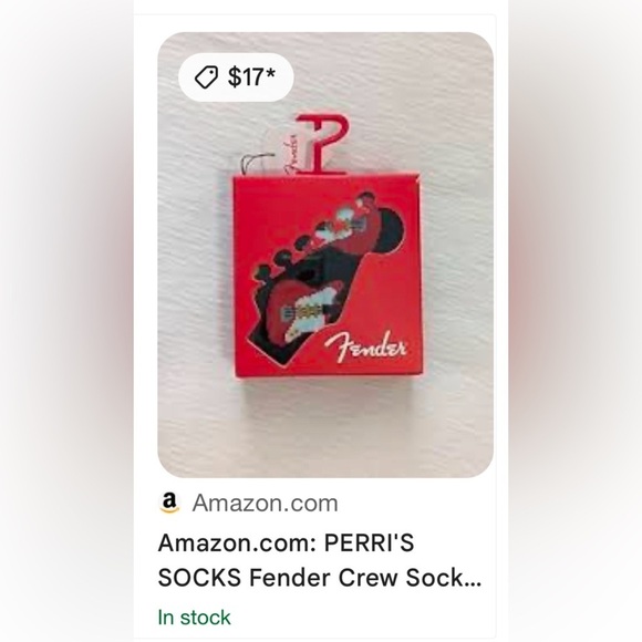 NEW Fender Guitar Novelty Socks Gift Box 2 Pairs Rock Music Grunge Dopamine Dad - Picture 3 of 4